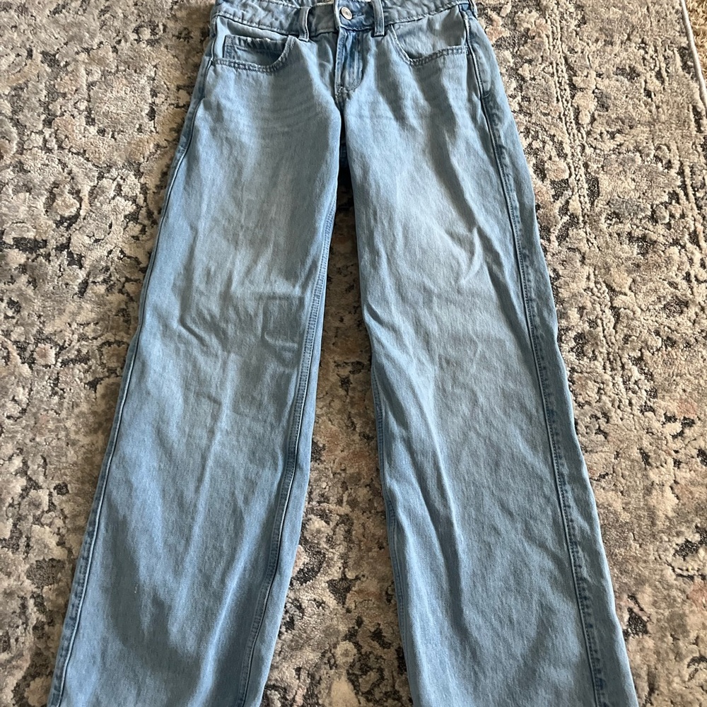 Hollister Light Blue Low-Rise Baggy Jeans